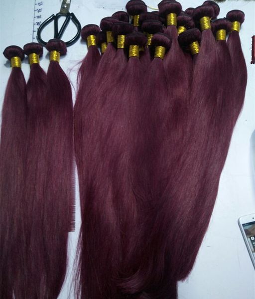 Marque Elibess - Distributeurs en gros Tissage de cheveux humains 6A couleur 99j tissage de cheveux 3 faisceaux, DHL gratuit