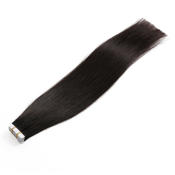 Elibess Hair Factory Gros Russe Européen Remy Tape Extensions de Cheveux 2.5gram pc 60pcs Lot Double Épaisseur Dessinée Couleur Noire 1 #