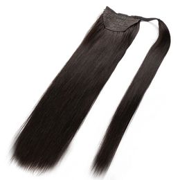 Elibess Hair-Menselijk Haar Paardenstaart Indian Remy Paardenstaart Hair Extensions 120G Clip in Human Hair Extension