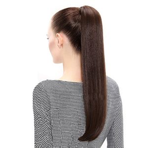 ELIBESS HAIR Ponytail European Straight Hair Extensions 120gram Wrap Around Clip In Pony Tail Remy Hair 14-26 Inches
