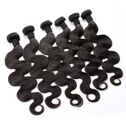 Elibess Hair-Raw Onverwerkte Braziliaanse Virgin Hair Extensions Body Wave 50g / Pcs 5 Bundels Menselijk Haar Weave Bundels