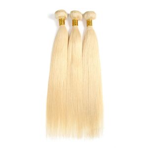 Elibess Har-Braziliaans Menselijk Haar Blonde Kleur Straight Wave Tow Pieces 80g / stuks Niet-Remy Menselijk Haar 2 Bundels