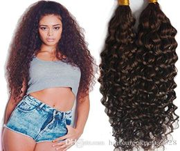 ELIBESSVirgin Human Hair Bulk Dark Brown 2 Deep Curly Bulk Hair Weaving For Braiding Non Transformed No Trame Human Hair 100g one pie7648596