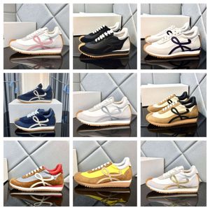Elies Shoe Designer Casual Flow Runner Geatic Leather Suede confortable Chaussures de jogging Men Men Nylon Rubber et Sole Sole de Sole