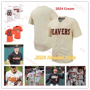 Elijah Hainline Eric Segura Oregon State Beavers Baseball Jersey 24 Aiden 50 mai Bridger Holmes 25 Joey Mundt Kellan Oakes Noah Ferguson Custom Cousued OSU Jerseys