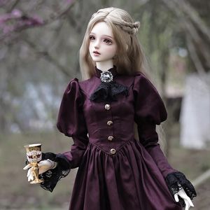 Poupée Elina BJD 1/3, belle dame élégante, robe violette aristocratique Vintage, jouet d'art en résine, fée Shuga 240202