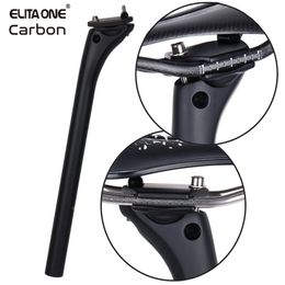 Elitaone MTB Carbon Seat Post 31272 Offset 20mm Road Bike Seatpost Fiber Base Cover 240325
