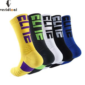 Elite Athletic Sport Sokken Nylon Damping Bright Color Bike Running Football Outdoor Basketball Cycling Travel Socks Fashion X0710