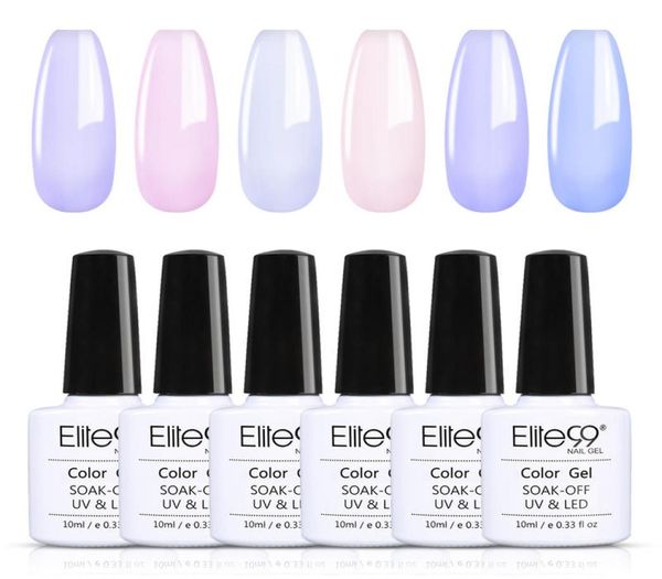 Elite99 6 pièces Vernis à ongles Gel Vernis Semi Permanent couleur Pure UV ongles Gel Vernis à ongles Art7683755