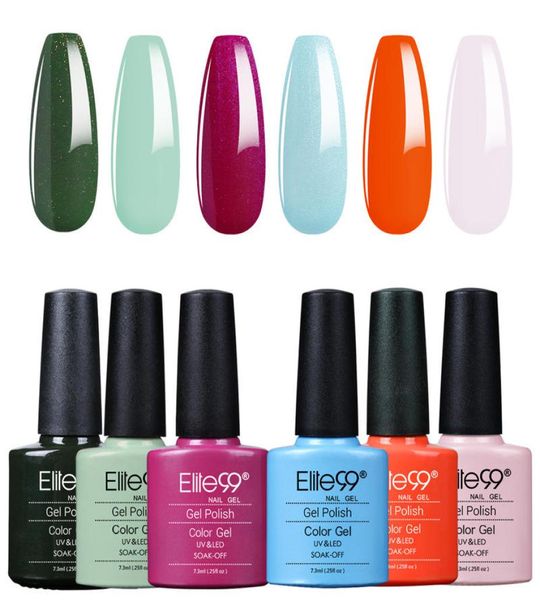 Elite99 73ml bouteille de couleur classique Gel vernis à ongles ensemble 6 pièces tremper UV LED vernis à ongles Art des ongles Gel vernis manucure Kit1868537