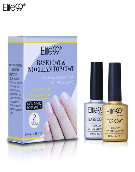 Elite99 Top Base Coat Soak Off Gel vernis à ongles UV LED apprêt à ongles constructeur ongle Gel vernis Transparent Nail Art Lacquer7970357