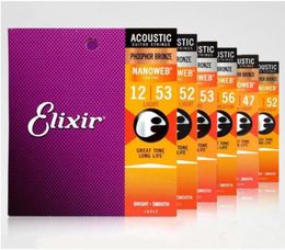 Elixir – cordes de guitare acoustique, teinte Bronze phosphoreux 16077 16002 16052 11025 11052 16027 16102 11100 11002 11027 12000 12002 120504737823