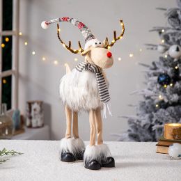 Elk Christmas Dolls Christmas Decorations For Home Intrekbaar staand speelgoed Verjaardagsfeestje Gift Kids Santa Cluas Snowman
