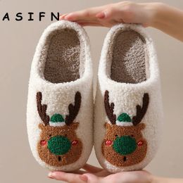 Elk Slippers Cotton 606 Asifn House Fur Mignon Coussin Coussins Chaussures Femme Femme Chaussures d'hiver Joyeux Noël 231109 712