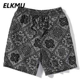 ELKMU Harajuku Streetwear Shorts Bandana Paisley Modèle Mode Été Shorts Hip Hop Casual Bas Taille Élastique HE917 210720