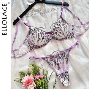 Ellelace Fairy Lingerie Mooie pure lingerie transparante kant exotische set met prachtige bilizna sexy bloemen intimiteit 240430