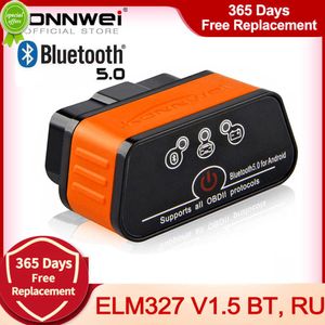 Scanner de voiture ELM327 OBD2 KONNWEI compatible Bluetooth 5.0 ELM 327 V 1.5 outil de Diagnostic de voiture OBD 2 Scanner V1.5 pour IOS Android