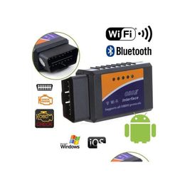 Elm327 V1.5 Bluetooth/Wifi Obd2 Scanner Elm 327 Pic18F25K80 outil de Diagnostic Obdii pour Android/Ios/Pc/tablette Pk Icar2 livraison directe Dhdij