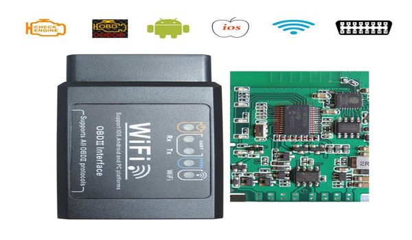 ELM327 WiFiBluetooth V15 OBD2 herramientas de diagnóstico de coche PIC18F25K80 Chip iOSAndroid WI FI ELM 327 V 15 OBDII escáner lectores de código 1424550