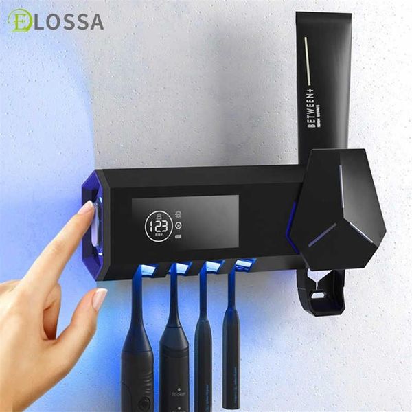 ELOSSA – stérilisateur de brosse à dents intelligent, support UV, distributeur automatique de dentifrice, ensemble d'accessoires de salle de bain à domicile 210709295Q