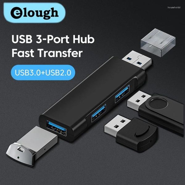 Elough Mini aluminium 3 ports USB 3.0 Hub Extensions 2.0 Station adaptateur séparateur de données Portable Ultra mince