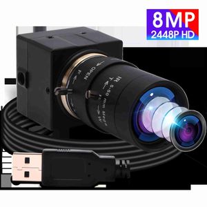 ELP 8MP 4K 3264X2448 IMX179 cámara web USB 5-50mm lente Varifocal CS Hd USB Industrial Mini caja de vigilancia interior cámara USB HKD230812