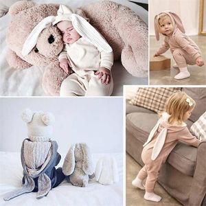 Elvesnest Baby Romper Cartoon Bunny Baby Meisje Kleding Katoen Lange Mouw Rits Hoodie Pasgeboren Jongens Rompertjes 1-24 Maanden LJ201023