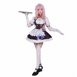 Elysia Cosplay Game Hkai Impact 3rd Elysia Cosplay Kostuum Pruik Maid Dr Volledige Set Outfits voor Vrouwen Halen Party Kleding X8rw #