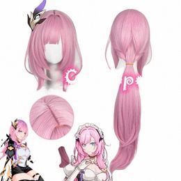 Elysia Cosplay Perruque 80 cm Lg Maid Rose Perruque Cosplay Anime Cheveux Résistant À La Chaleur Synthétique Perruque c1QG #