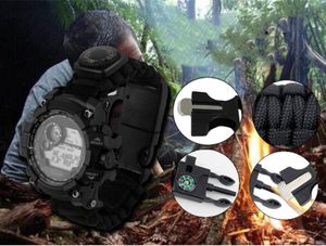 EM-03612 Reloj de pulsera digital para hombre, aventura al aire libre, escape de autorrescate, reloj de pulsera multifuncional para supervivencia en la naturaleza y montañismo