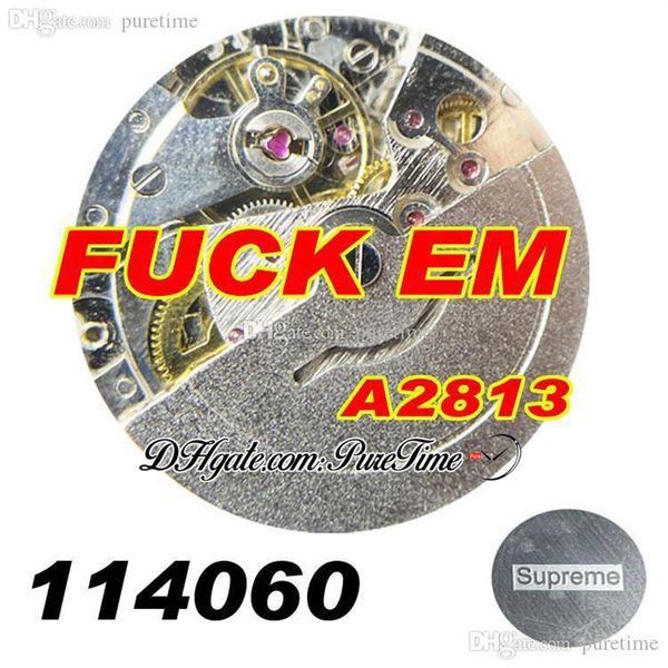 EM Asian 2813 Reloj automático para hombre Cerámica Bisel Esfera negra Sin fecha Pulsera de acero inoxidable Me Super Relojes Puretime264Y
