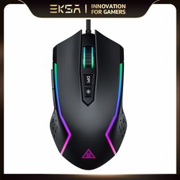 EM100 RGB Gaming Mouse Gamer USB Wired Gaming Rate 8000 DPI con 6 colores de fondo de 6 colores 7 botones programables para la computadora portátil de PC