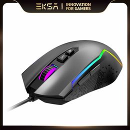 EM100 USB PC souris de jeu RGB 8000DPI LED souris filaire optique pour ordinateur Gamer souris Mause avec 7 boutons programmables