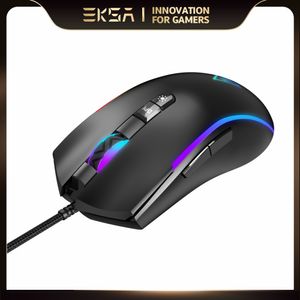 EM110 RGB USB Wired Gaming Mouse 8000 DPI 7 knoppen Programmeerbare ergonomische muizen voor computer -pc -gamer met 6 RGB -achtergrondverlichting