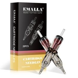 EMALLA 20 STKS Grijze Tattoo Cartridge Naald 3/5/7/9/11/14RL wegwerp Steriliseren Tattoo Naalden voor Cartridge Machines Pen Supply 240102