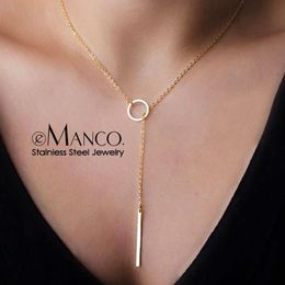 EManco esthétique en acier inoxydable colliers pour femmes coréen pendentif or collier ras du cou pour femme bijoux de mode Y03091842