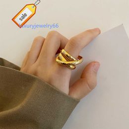 EMANCO INS 2022 Vendre à chaud en acier inoxydable 18 k anneaux plaqués or de design unique Ring tressée Fashion Big Ring For Women