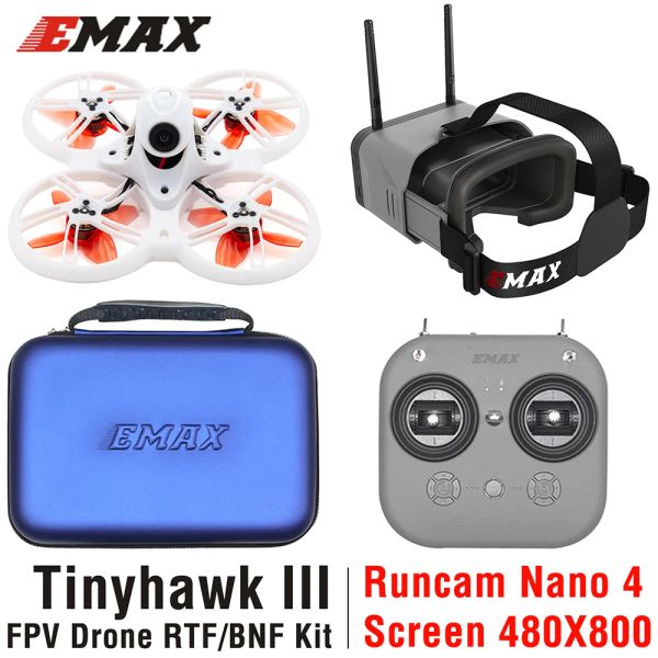 EMAX TINYHAWK III 3 FPV RACK RACK DRONE RTF Kit avec lunettes et émetteur Contrôleur Remote FPV Starter Racing Drone Quadcopter