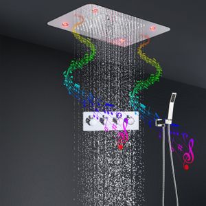 Plafond intégré monté de douche de douche de douche de pluie de pluie de pulvérisation de pulvérisation de pulvérisation de douche de douche 3Fonctions de mélangeur thermostatique robinets