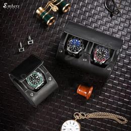 Baja de reloj de cuero 1 2 3 Slots Luxury Genuine Watch Roll Watch Box de almacenamiento Reloj Caja de regalo Mira la bolsa 240418