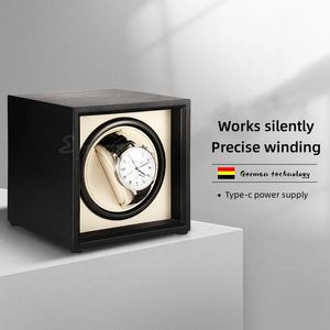 Embers Luxury 1 2 Slots Watch Winder Wooden Shaker Watch Box Automatic Winder Storage Case Mabuchi Motro 240412