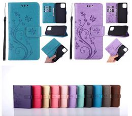 Embosed Butterfly Phone Cases voor iPhone 14 Pro Max 13 12 11 XR XS Max 6G 7G Flip Leather Wallet Cover