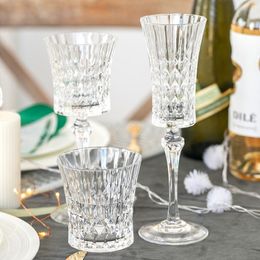 Embossed Crystal Glass Cup Wine Champagne Goblet Drinking Water Nordic Luxury Copas De Vino Kitchen Dining Bar EB5BL Glasses 264E