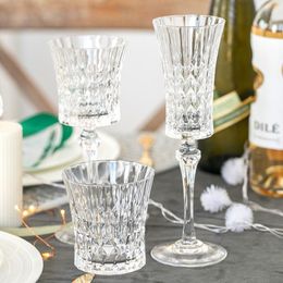 Copa de cristal de cristal en relieve Vino Champán Agua para beber Copas de lujo Nordic de COCINA DE CODILLA BAR EB5BL 261G