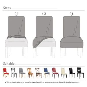 Couvercle de chaise en tissu en velours en relief pour salle à manger Stretch Stretch Stretch Cover pour chaises de restauration Étui au siège pour décoration d'hiver à la maison