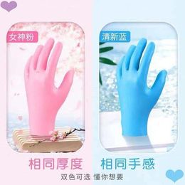 Gaufrage 100p gants jetables en Nitrile gants en Latex imperméables sans poudre jardin ménage laboratoire cuisine nettoyage outil de cuisson des aliments