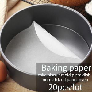 Gaufrage papier de cuisson doublures de papier parchemin pour feuilles rondes Pan Bbq papier tampon antiadhésif huile papier four gâteau tapis de cuisson 20 pièces/ensemble