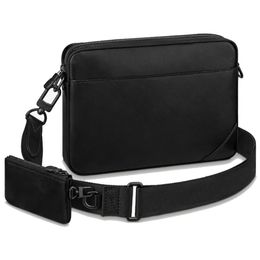 Bolso cruzado en relieve de 3 piezas en bolsos de diseñador de lujo moda gris negro 2 colores bolsos de mensajero bolso para men242R