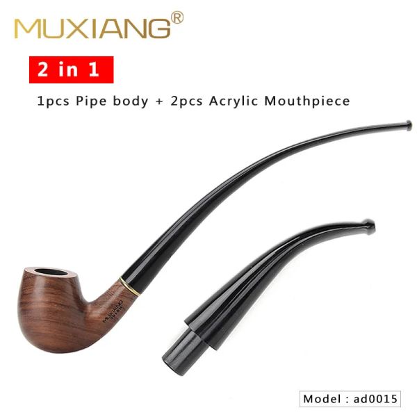 HOTMUXIANG 2 en 1 en bois en bois Pipe de tabagisme pour tuyaux de tabac à tube de tabagisme avec filtre 9 mm 10 outils de fumer