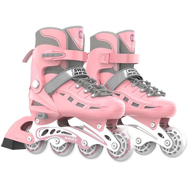 En relieve de patines para niños Zapatos Ajustables chicas para niños para niños en línea Patinaje de patinaje de la zapatilla ABEC5 Tamaño de aluminio Brazo de cola 4 ruedas Regalo